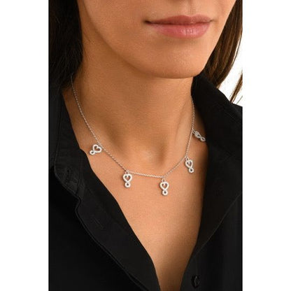 Collier Amour 5 coeurs sertis