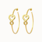 Large love hoop earrings