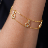 Love bracelet with 5 set hearts