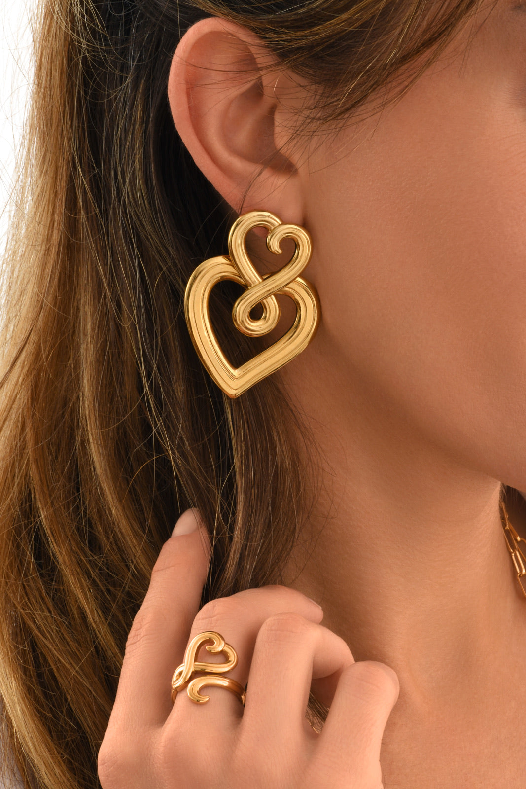 Large love hoop earrings