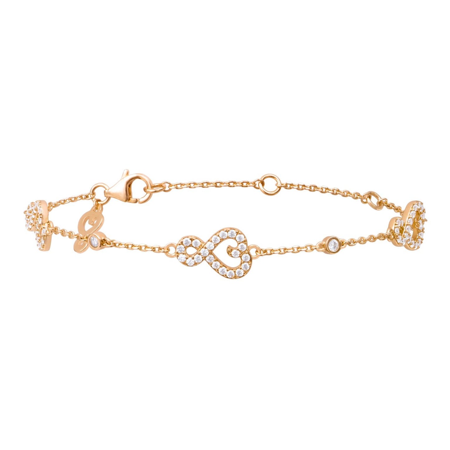 Bracelet Amour 3 coeurs sertis