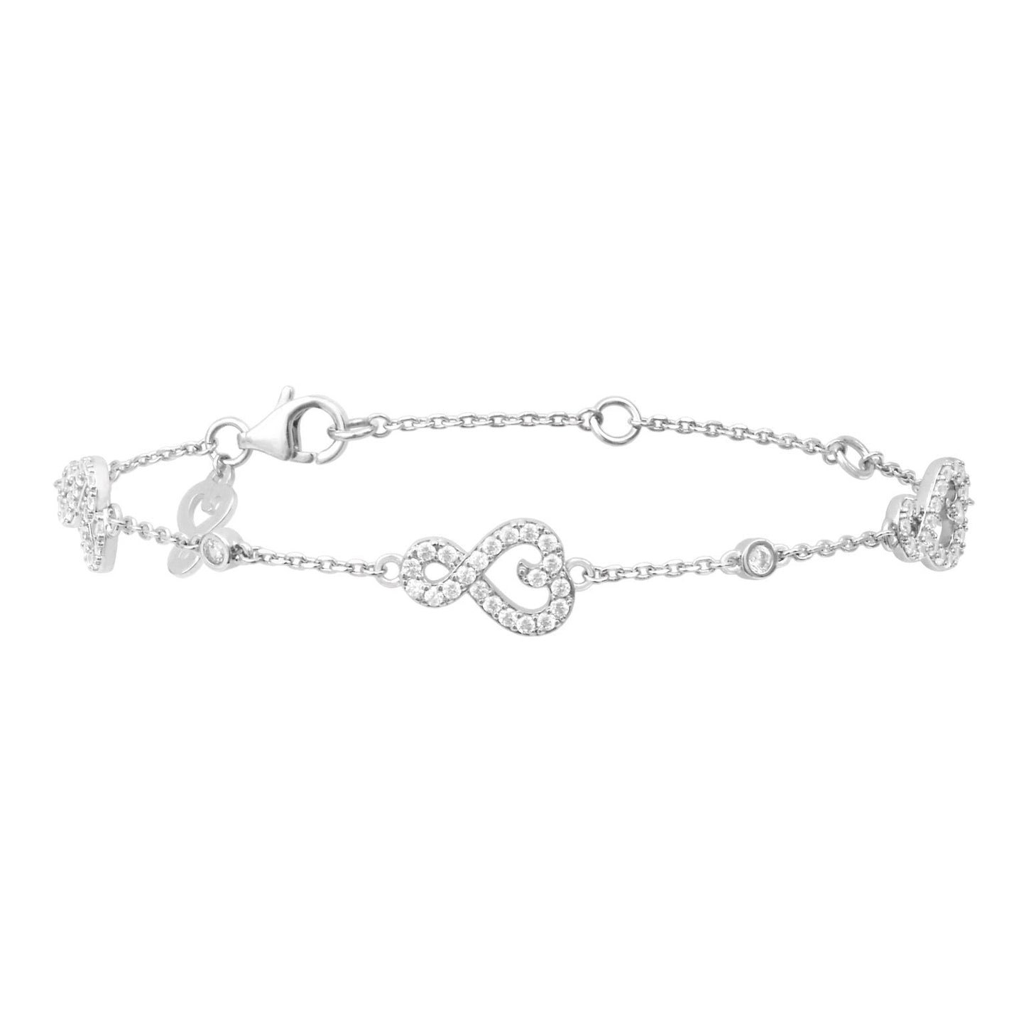 Bracelet Amour 3 coeurs sertis