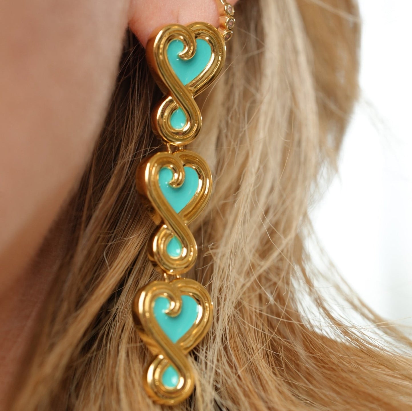 3 hearts love earrings